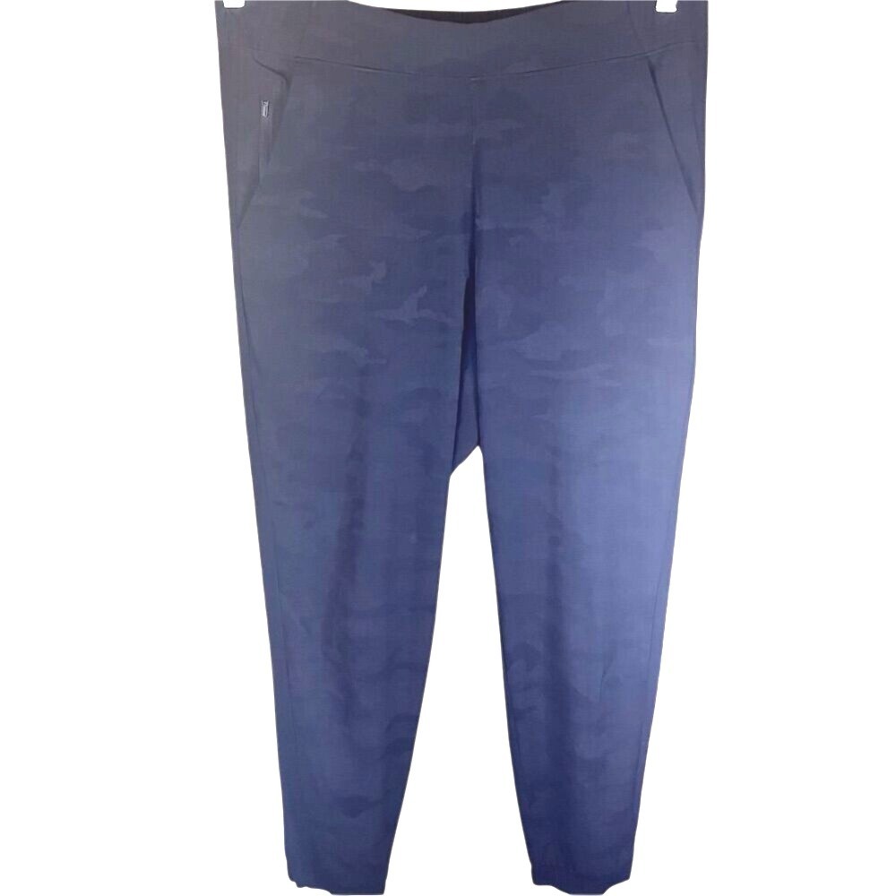 Athleta Women's Camo Ankle Brooklyn Jogger Pants Size 12 Black Active Streetwear